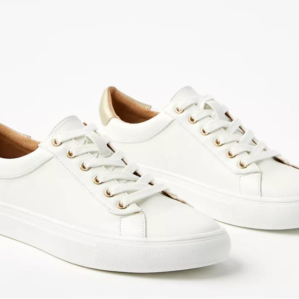 LOFT White and Gold Sneakers